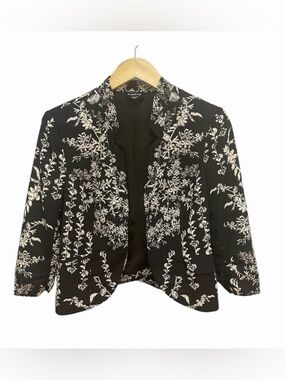 Bebe Black and White Floral Women's Blazer